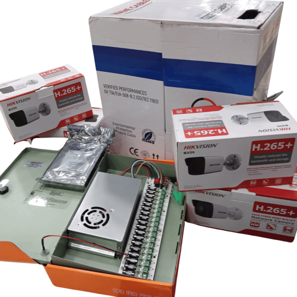 Hikvision 4 IP CCTV CAMERAS 2MP Complete Kit With Clear Night Vision
