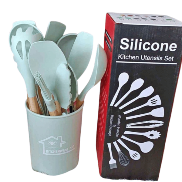 2 Piece Silicone Kitchenware Spoon Set